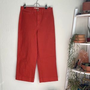 Madewell Slim Emmet Wide Leg crop pants NWT